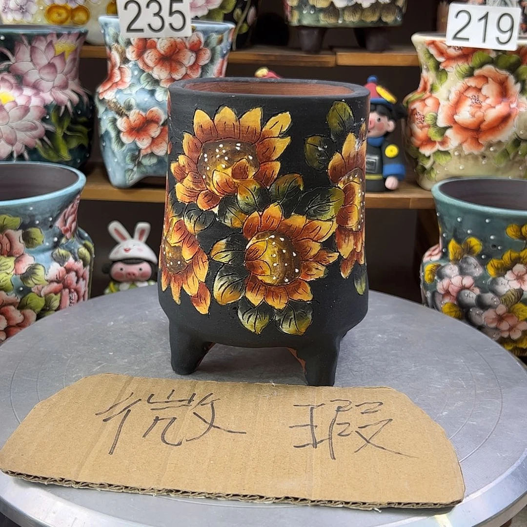 景德镇炫彩手绘口8.5高14.5