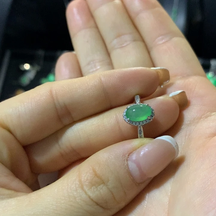 翡翠银S925镶嵌戒指