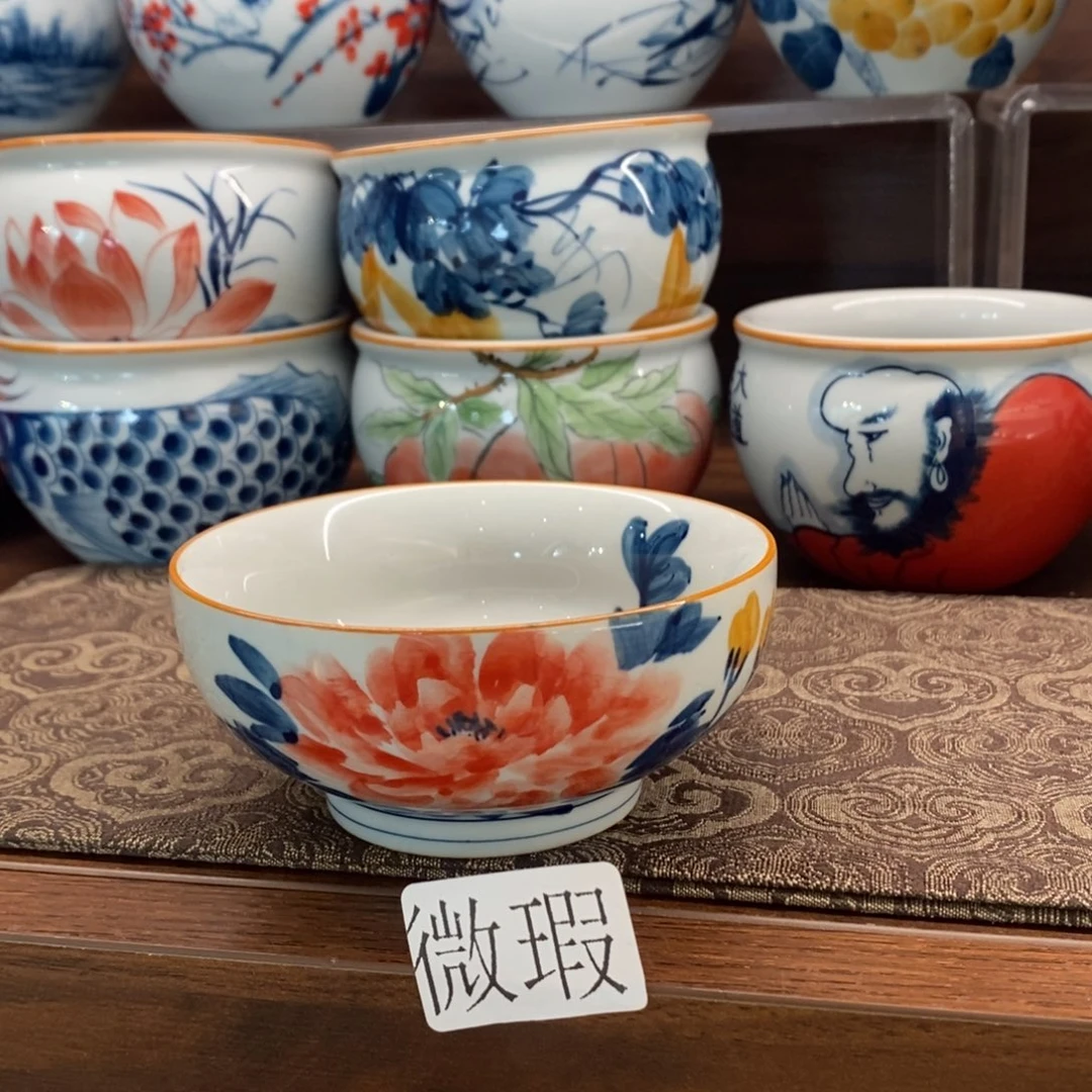 釉下手绘茶具微瑕