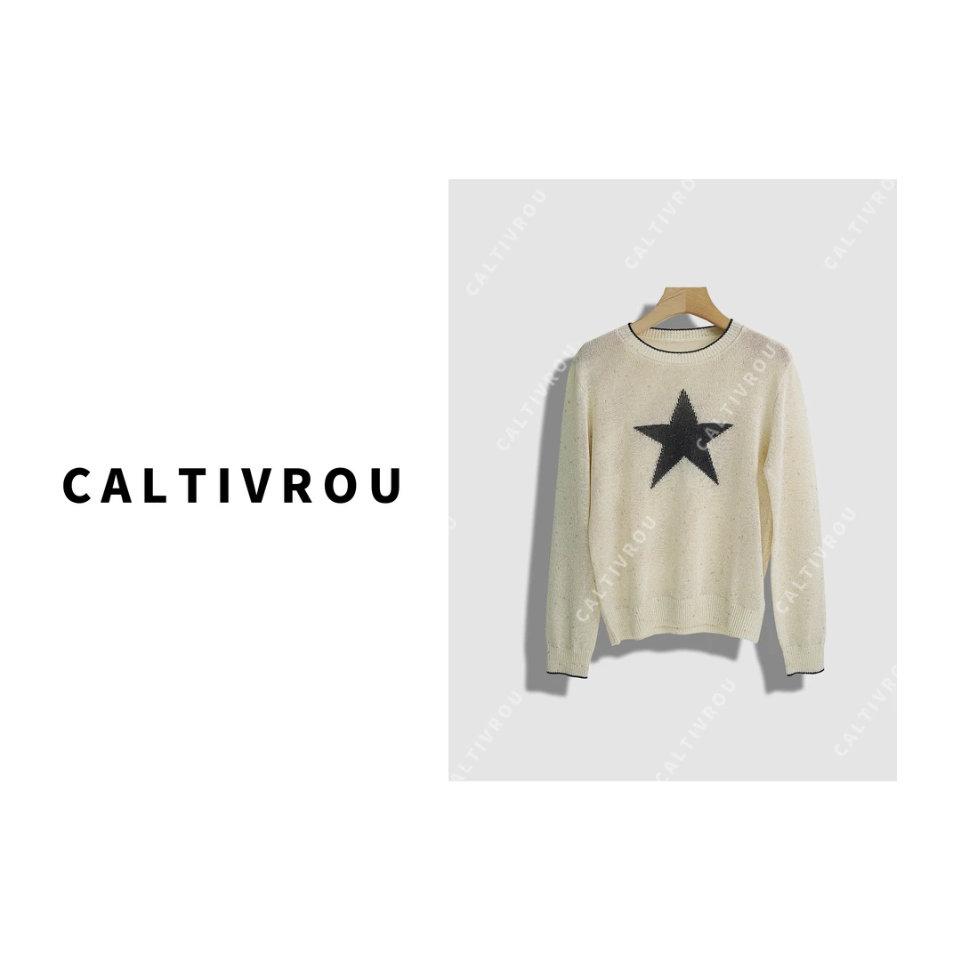 Caltivrou三丝和纸星星针织衫-Y14952