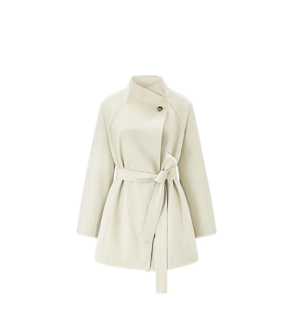 中长款风衣女秋季新款气质小个子韩版一粒扣外套2551