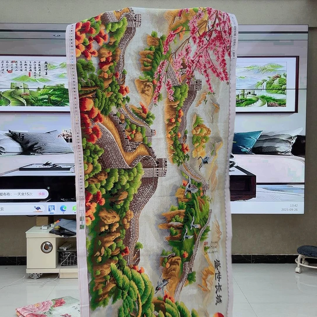 棉十字绣两米一长城爱洛
