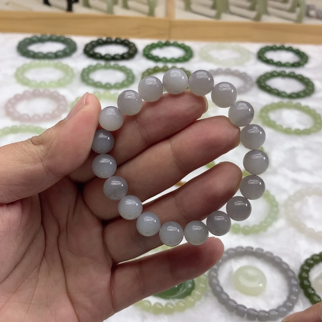 和田玉未镶嵌手串（烟紫10）
