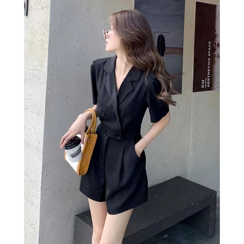 连体裤女夏季2025新款一件式高端连身连衣短裤D2483
