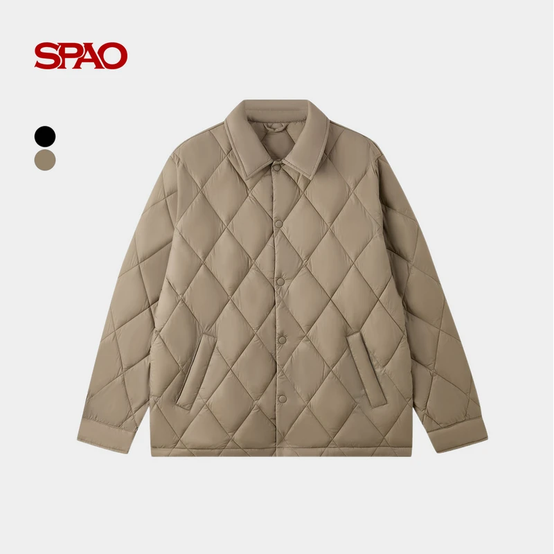 SPAO韩国同款25冬季新品男女同款轻薄绗缝夹克棉服外套SPJPF4TC26