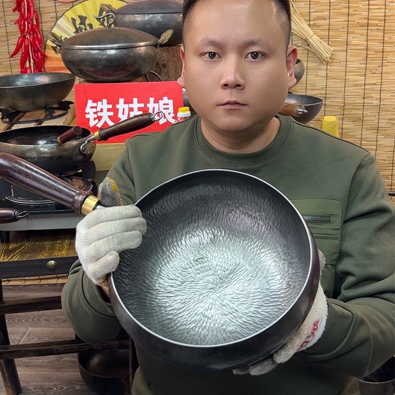 【龙鳞大肚锅】新款手工锻打无涂层迷你铁锅炒锅炖锅铁姑娘推荐