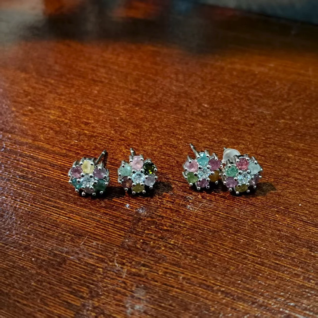 【书记甄选】碧玺耳钉 多样性发一件 BB441