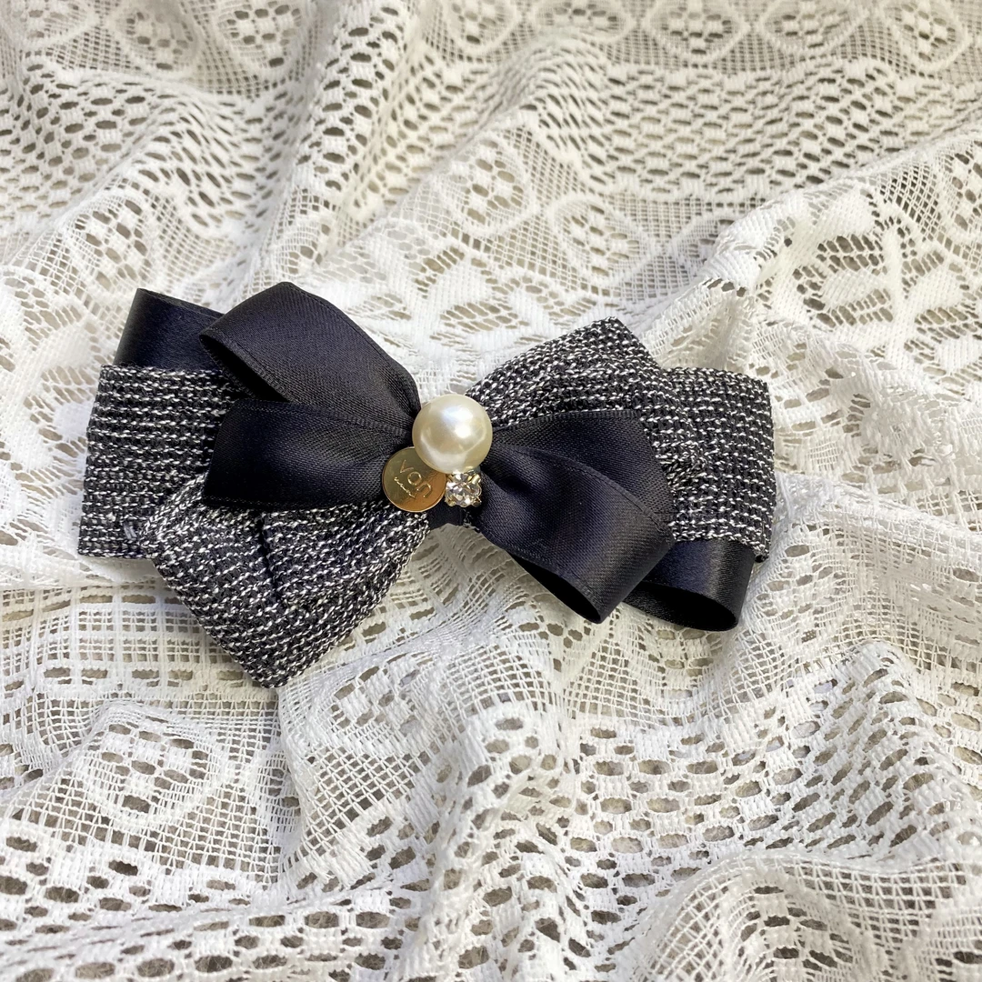 韩国Eunoia Nero【小香风秋冬气质蝴蝶结发饰】7048手工轻奢时尚