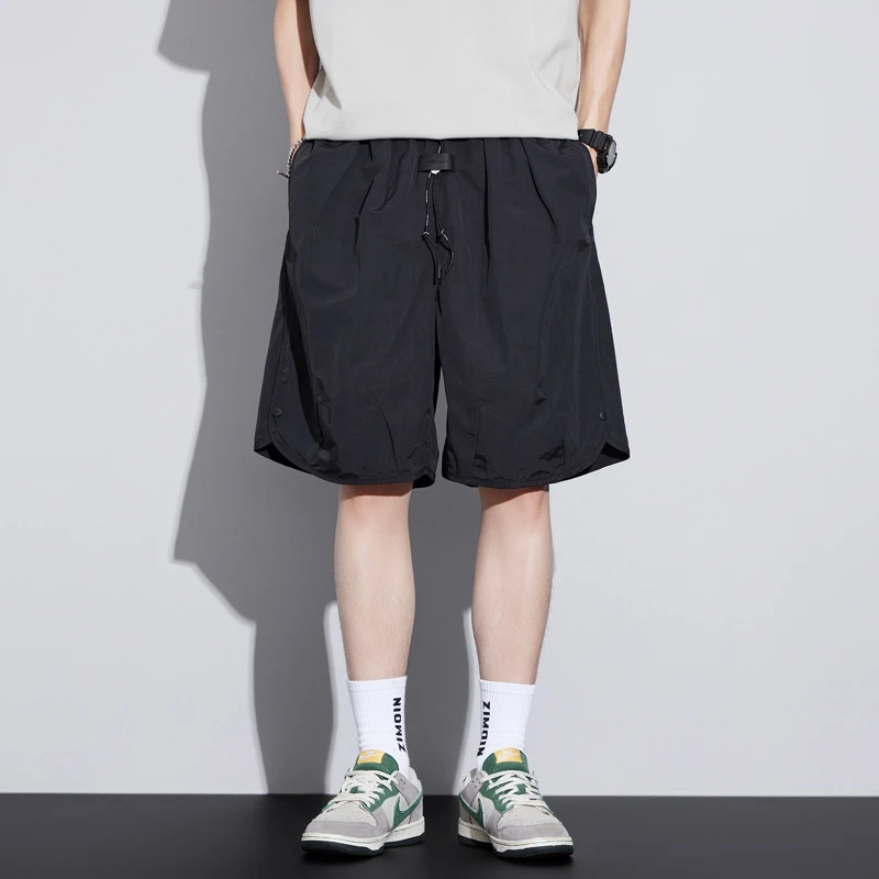 AEMAPE短裤凉感宽松夏季透气弹力男款舒适垂感大码运动裤男裤穿