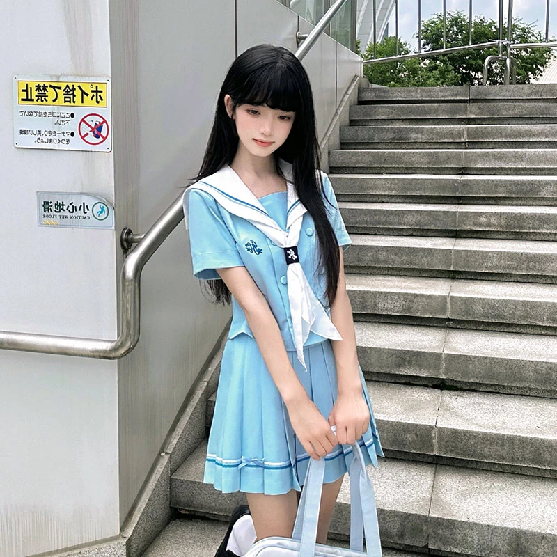 【水蓝】木野高原创正版jk水手服日系学院风夏季短袖学生校服温婉风