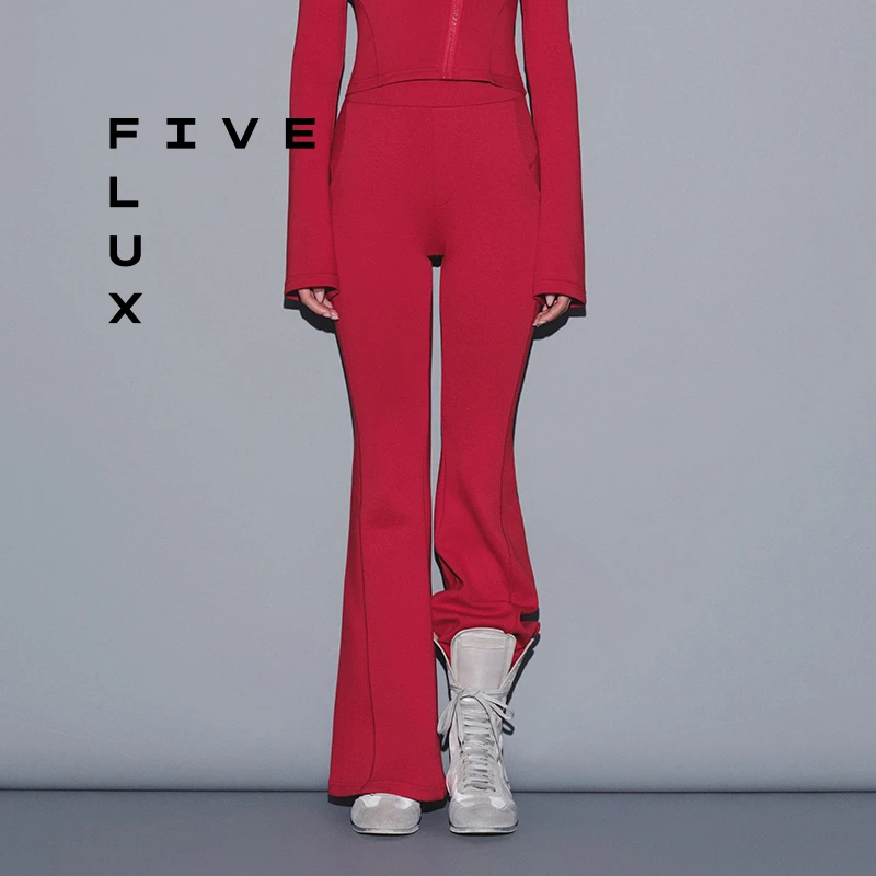 FIVE FLUX URBAN系列喇叭卫裤休闲松弛运动高腰长裤女秋冬新款