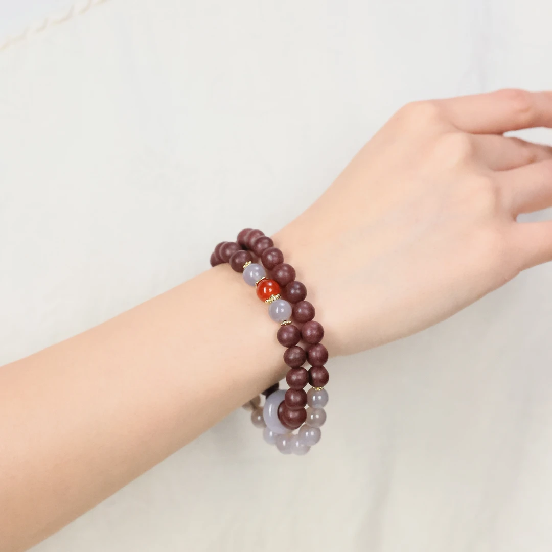 【紫气东来8mm】多圈手串古法手工合香珠，铜管镶嵌工艺