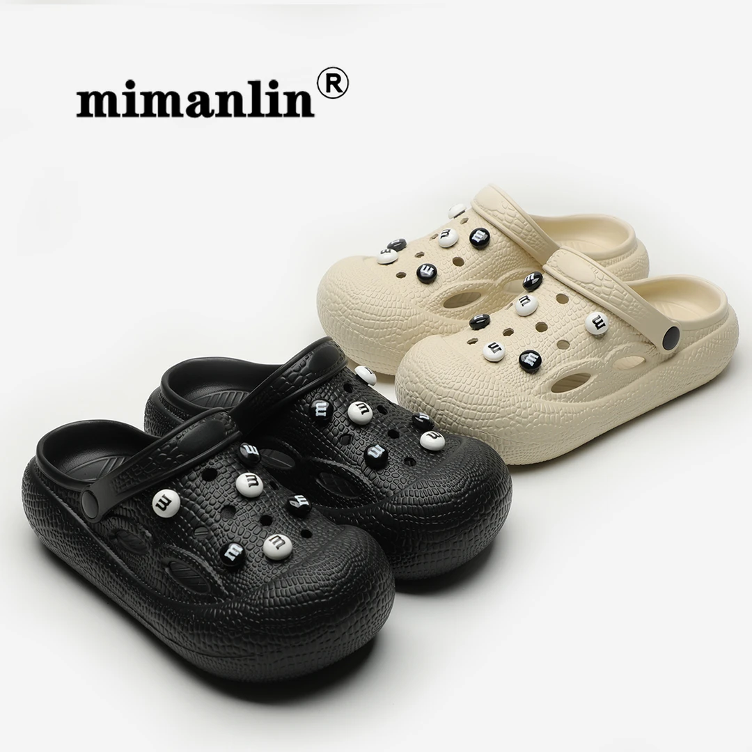 米曼琳夏季厚底情侣凉拖鞋女小众外穿包头情侣洞洞鞋凉鞋沙滩鞋子