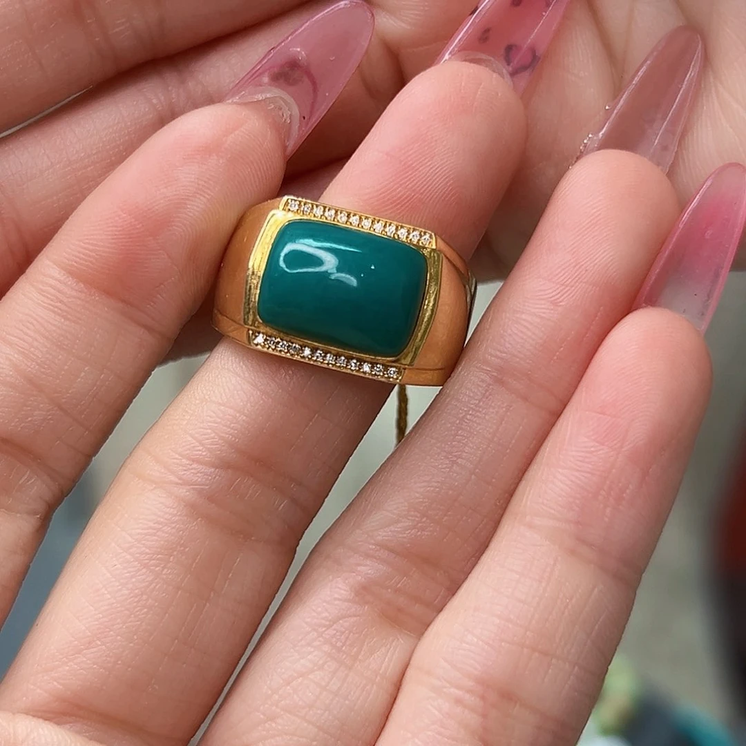 绿松石珠宝奇石18K金镶嵌南*