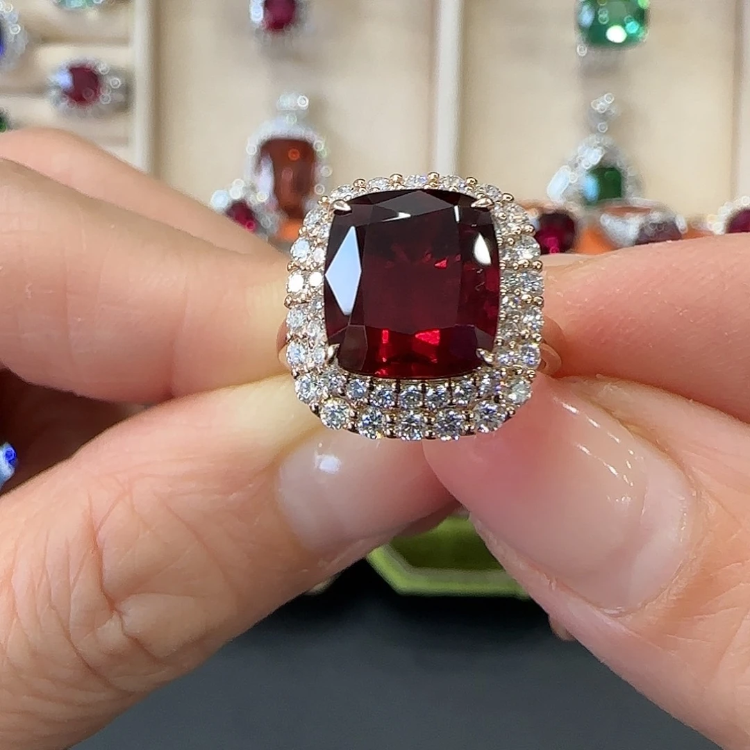 碧玺戒指18K金镶嵌5.25ct