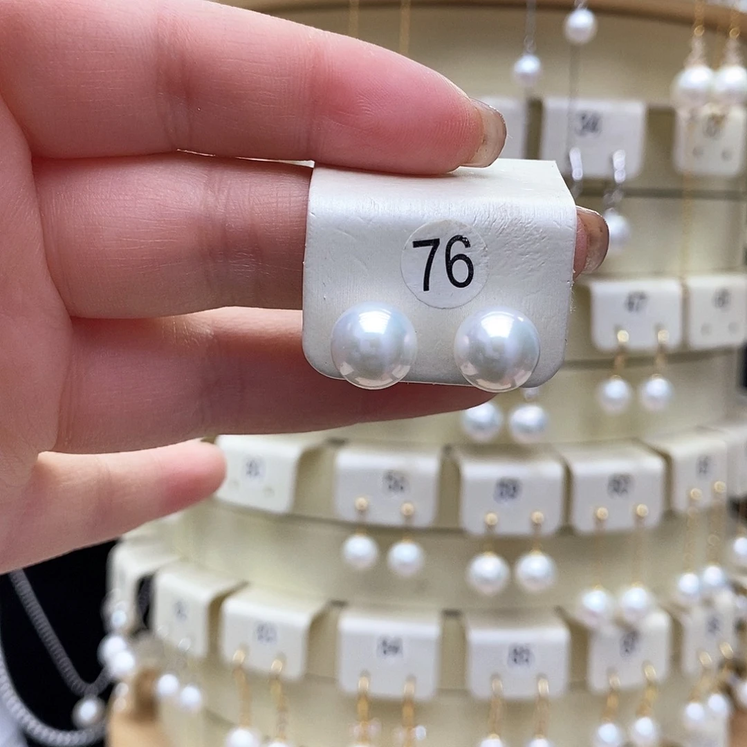 淡水珍珠耳饰18K金镶嵌