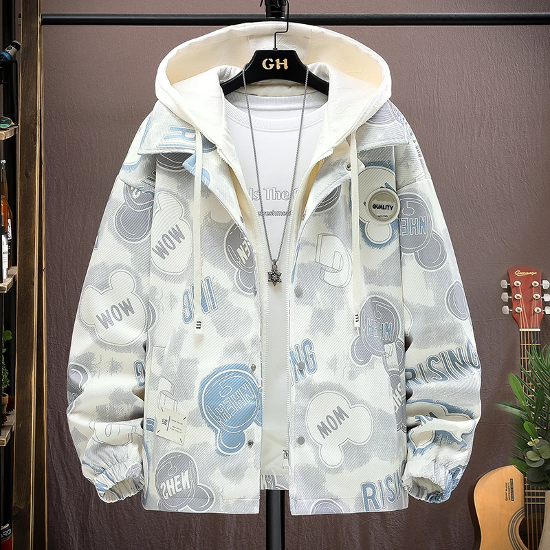 2025年春秋款主推男孩爆款花型新款青少年大童宽松夹克百搭帅气潮