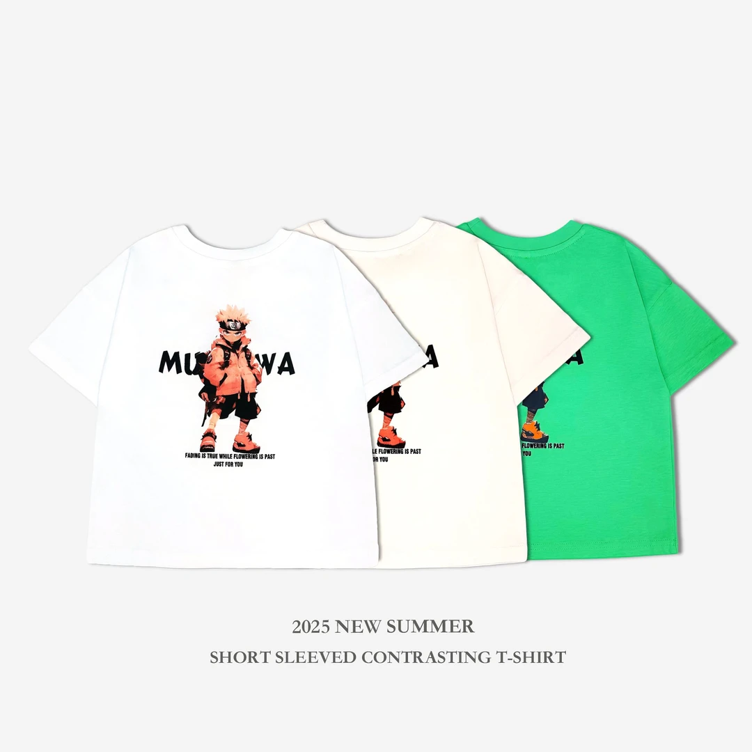 【现货】【萌忍派】男童短袖t恤薄款儿童夏款纯棉上衣水印透气9866#