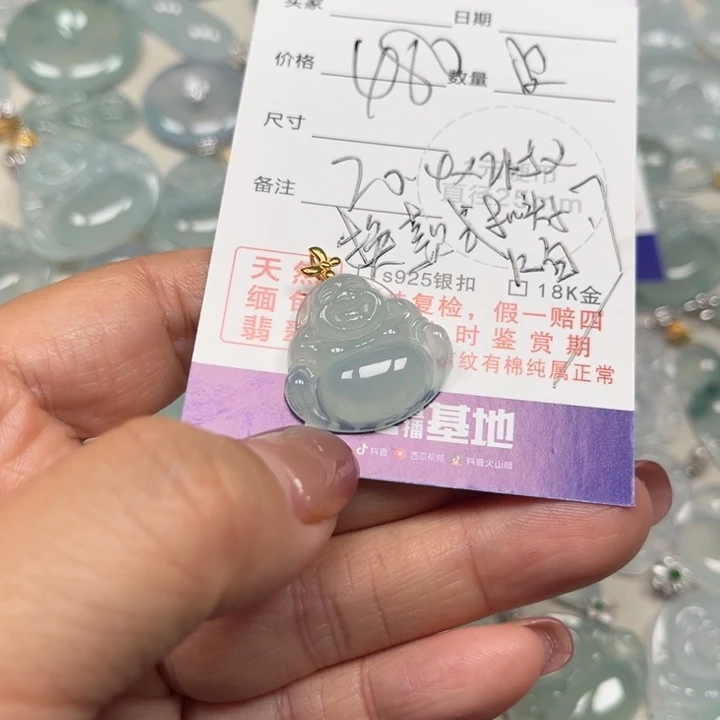 黑***）翡翠未镶嵌颈饰天然