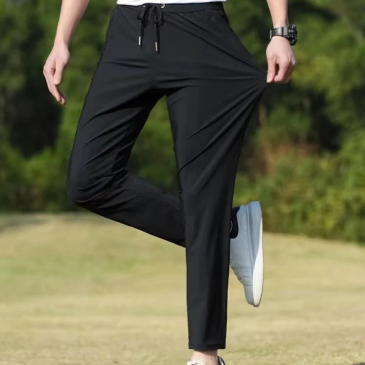 男士大码夏季新款冰丝速干裤透气高弹宽松商务休闲百搭户外运动裤