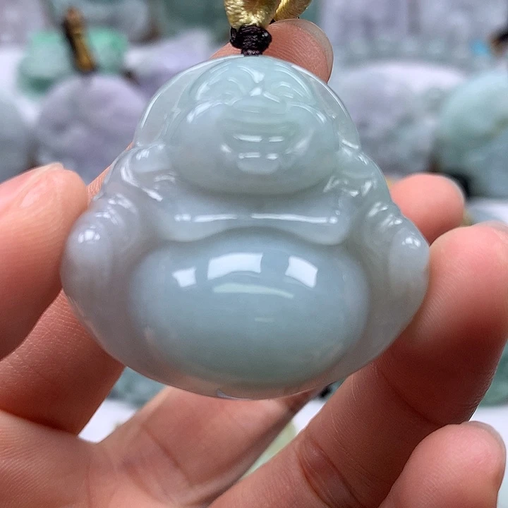 翡翠未镶嵌颈饰笑佛福利卡厚12+