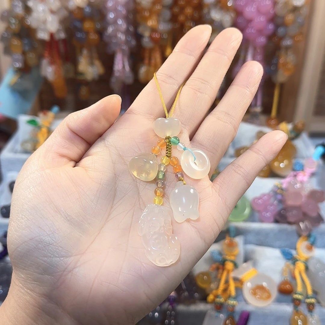 玛瑙/玉髓手机挂件未镶嵌
