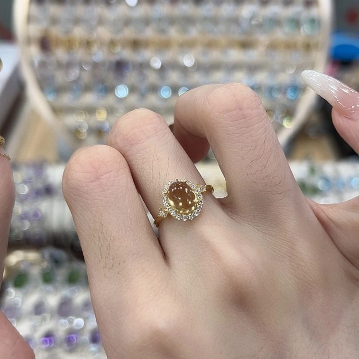 *****银S925镶嵌黄晶戒指