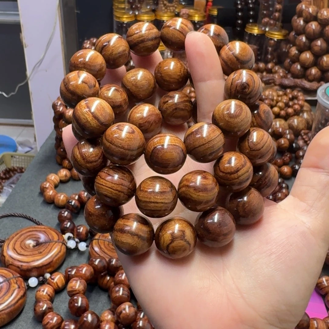 黄花梨/降香黄檀手串/手链1.8顺纹海南黄花梨老干料