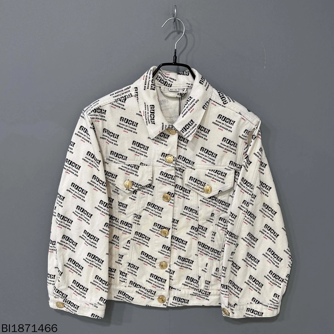 99新 GUCCI/古驰 logo弹幕牛仔夹克外套/38码/71466