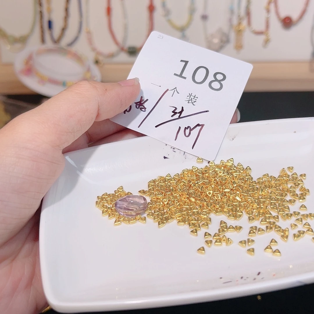 紫晶珠宝半成品银S925镀金镶嵌108