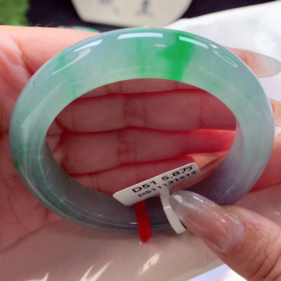 未镶嵌手镯翡翠51圈冰胶飘翠（1号）