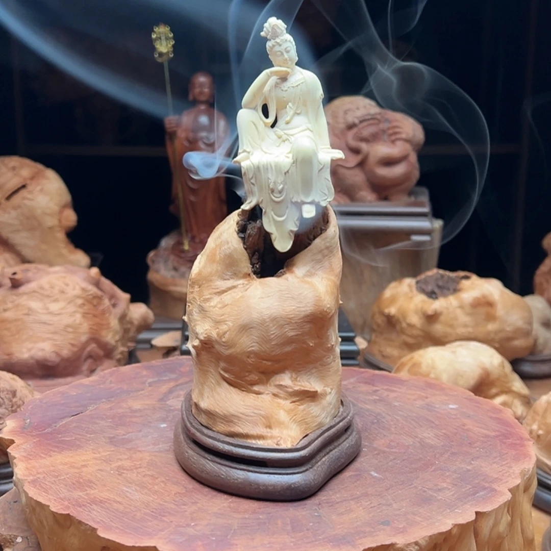 谢***肉荔枝木荔枝木随型香炉摆件178