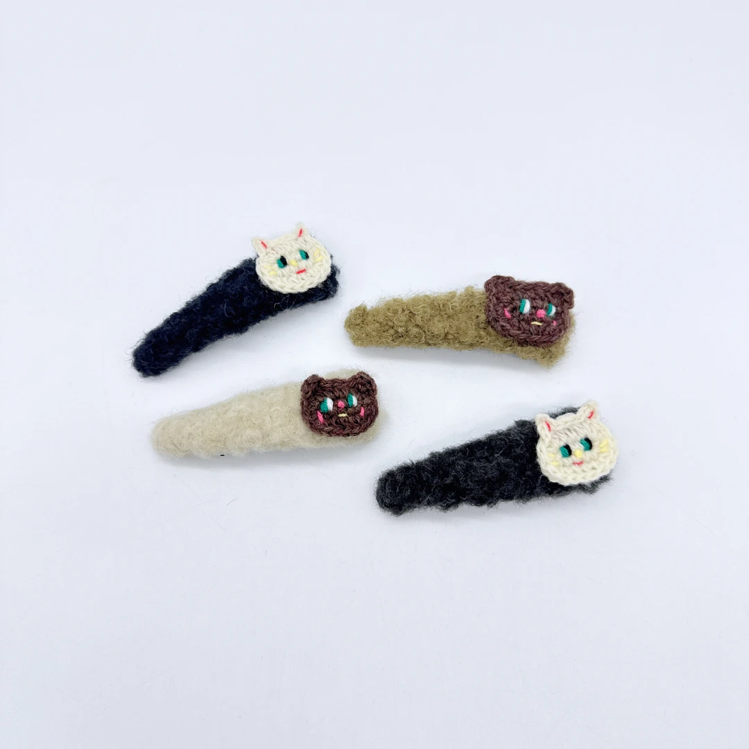 Mi33 卷毛针织小猫BB夹 Y25057H3-4