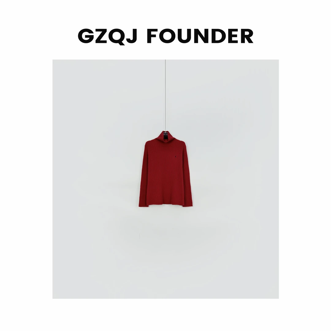 GZQJ【白搭玫瑰】 100羊毛！百搭长袖刺绣高领套头毛衣女冬2857