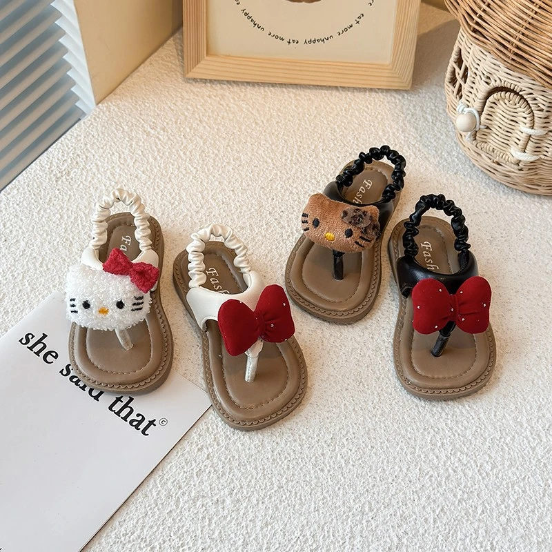 女童凉鞋2025夏季新款儿童可爱猫咪软底百搭沙滩鞋女孩休闲公主鞋