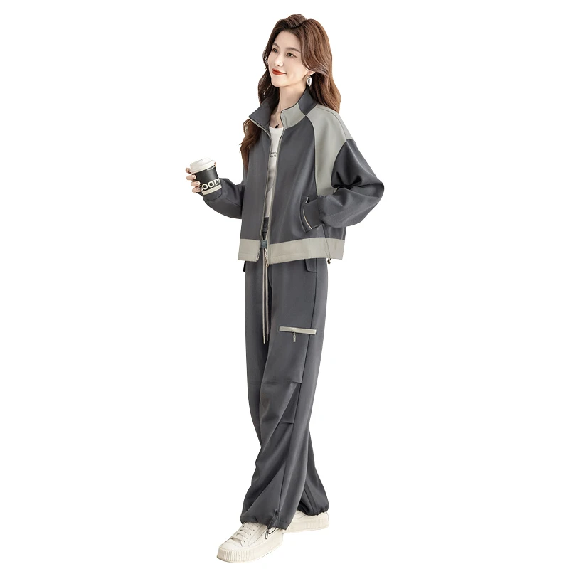 丝柏舍2025春装外套搭休闲裤两件套时尚套装S43B6854N