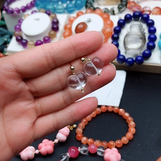 银S925镶嵌手链烟晶