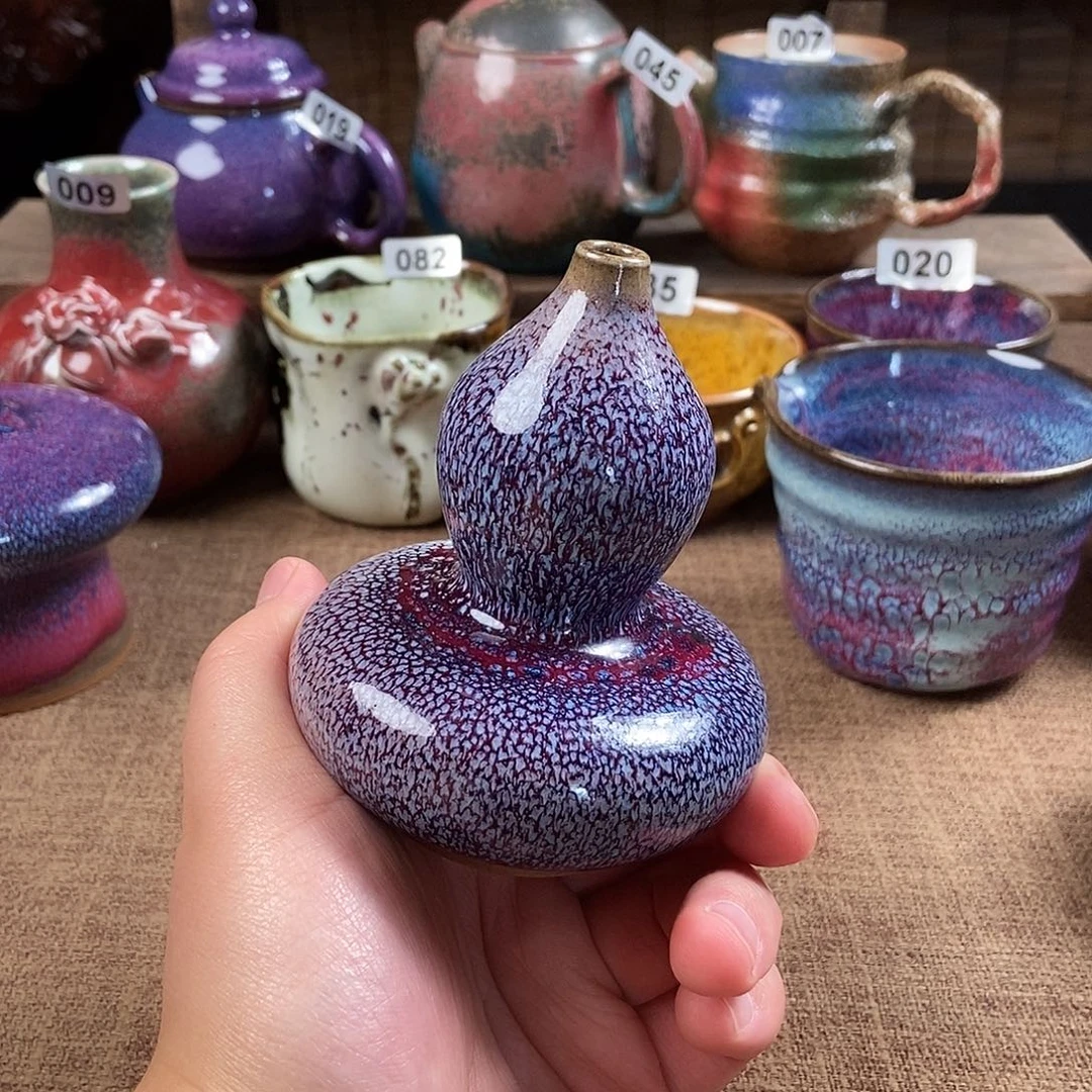 玩***猫瓷片钧瓷茶壶茶具