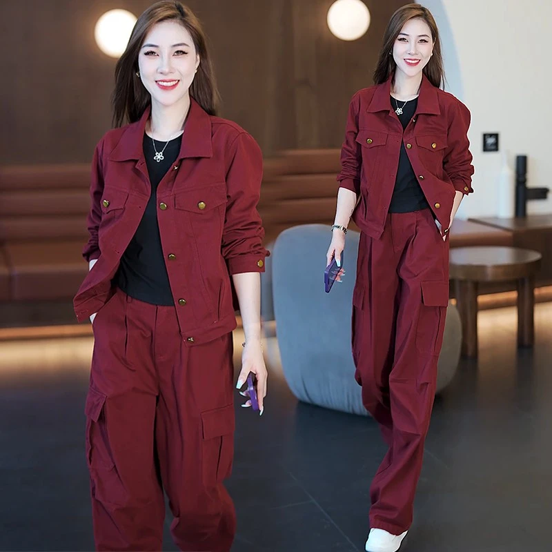 洋气质减龄高级感时尚套装女早秋穿搭休闲牛仔短外套阔腿裤两件套