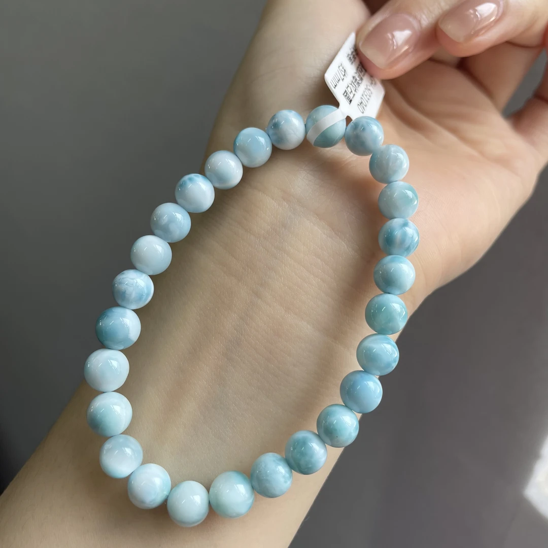 高品质海纹石圆珠手串约7mm