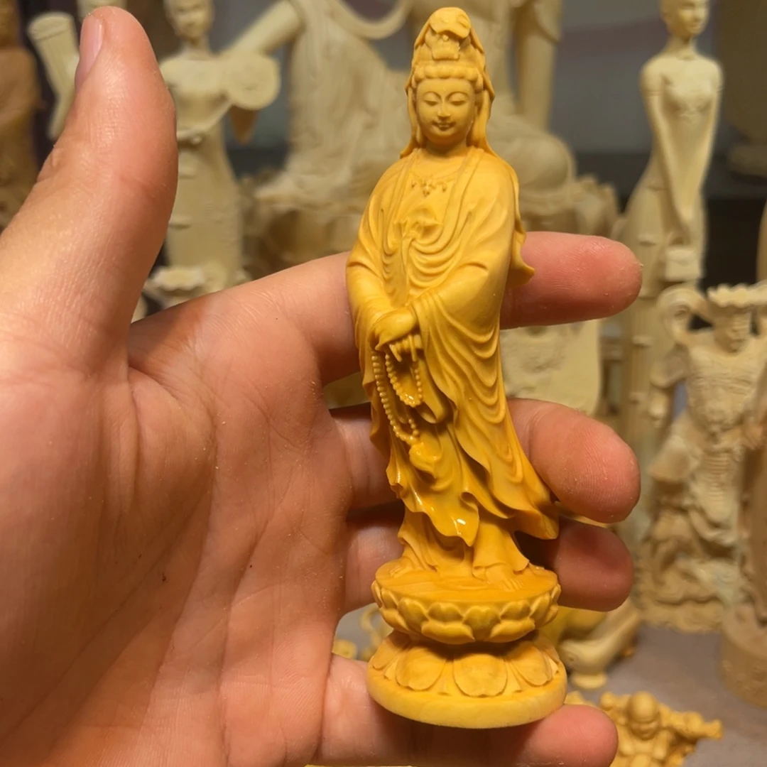 黄杨木瑕疵念珠观音