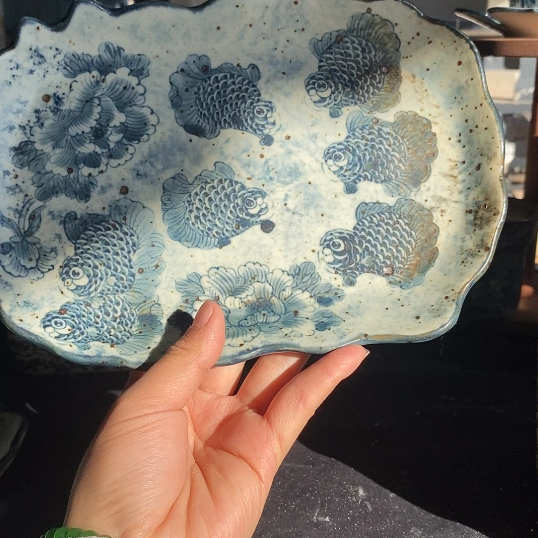 陶手工手绘青花高温陶瓷