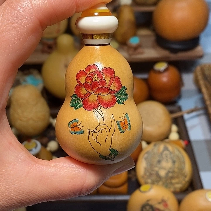 花开富贵牡丹花葫芦