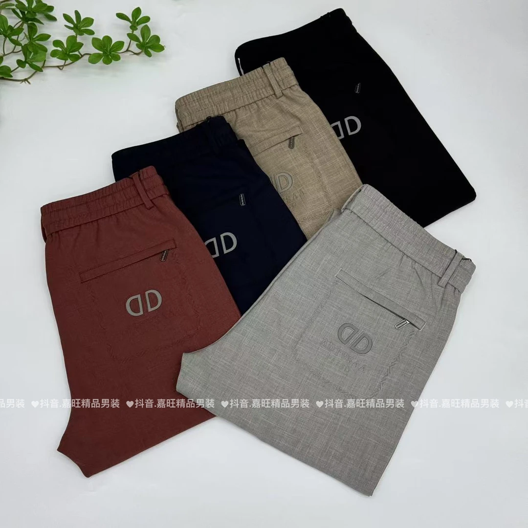 666夏季男士潮流时尚百搭舒适薄款透气天丝棉休闲直筒裤