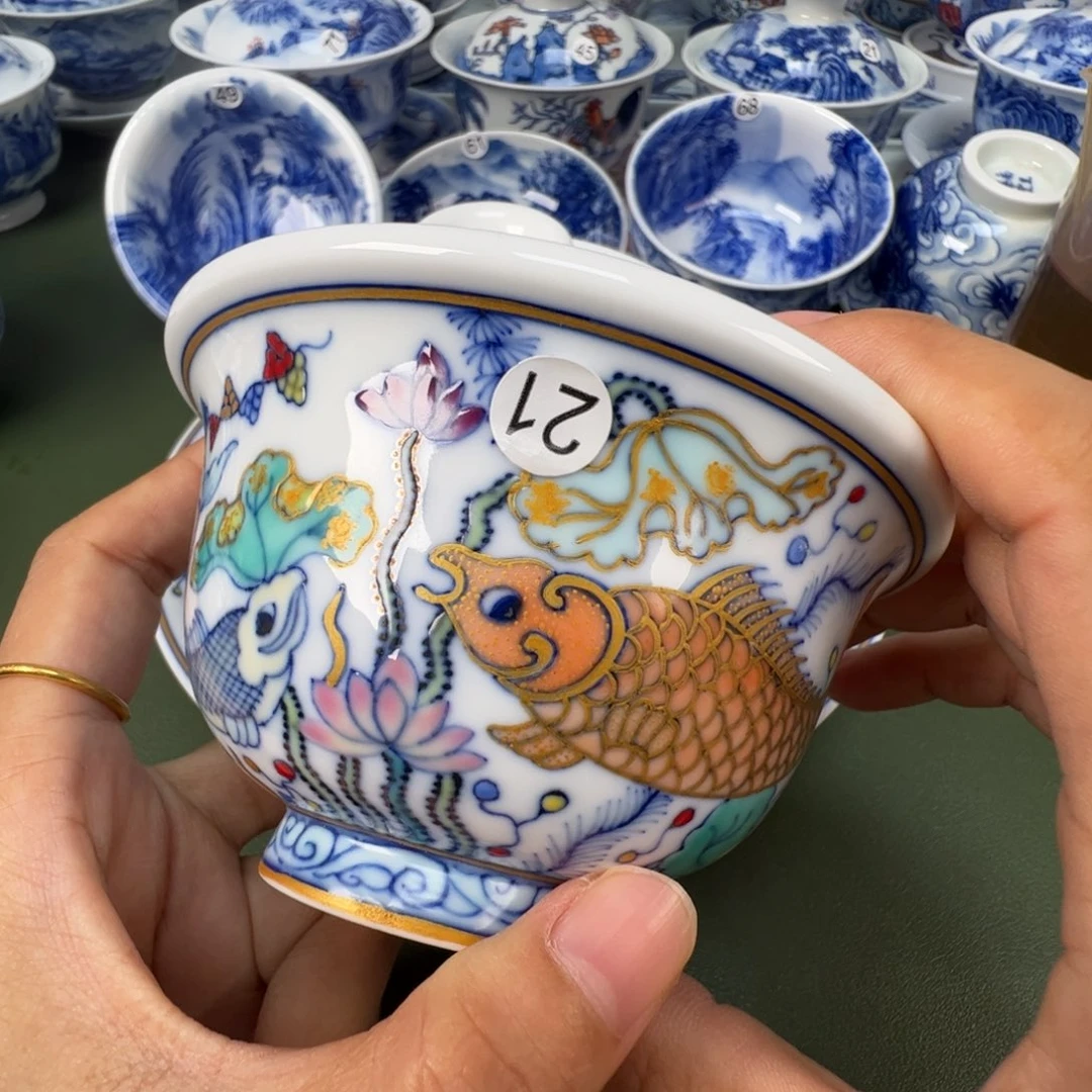 景德镇纯手工纯手绘茶具木木21