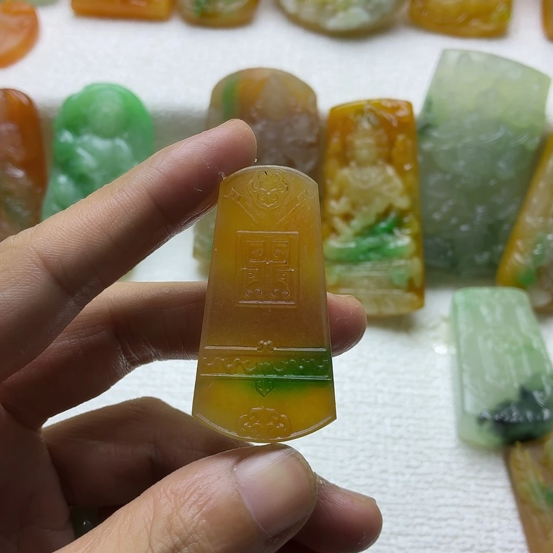 浅***月无非金属黄佳绿无事牌仿古定珠子