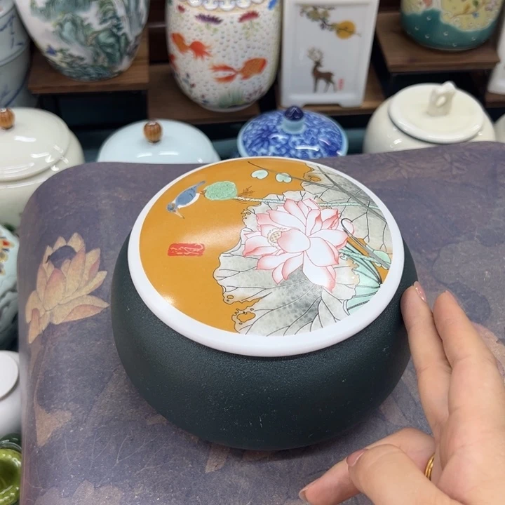 瓷片茶叶罐密封罐储物罐