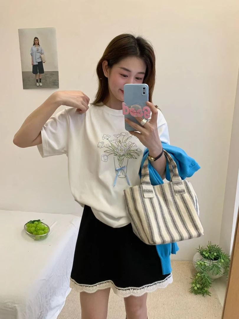 susan@Q5785 韩系简约百搭印花短袖T 3-4