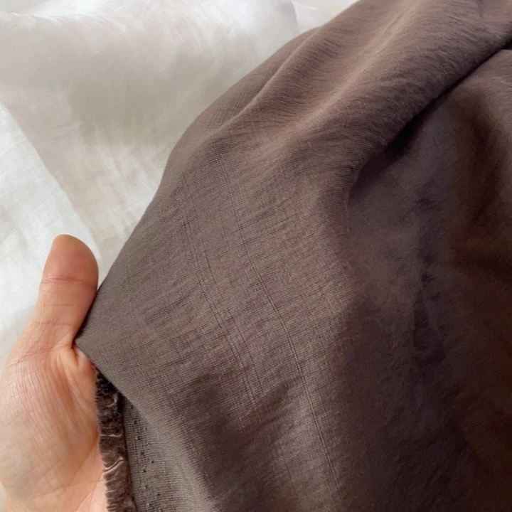 天丝（莱赛尔纤维）深咖色棉麻2米