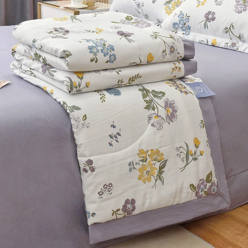 夏凉被空调被夏被夏季可机洗单双人纯薄被子